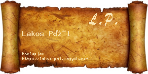 Lakos Pál névjegykártya